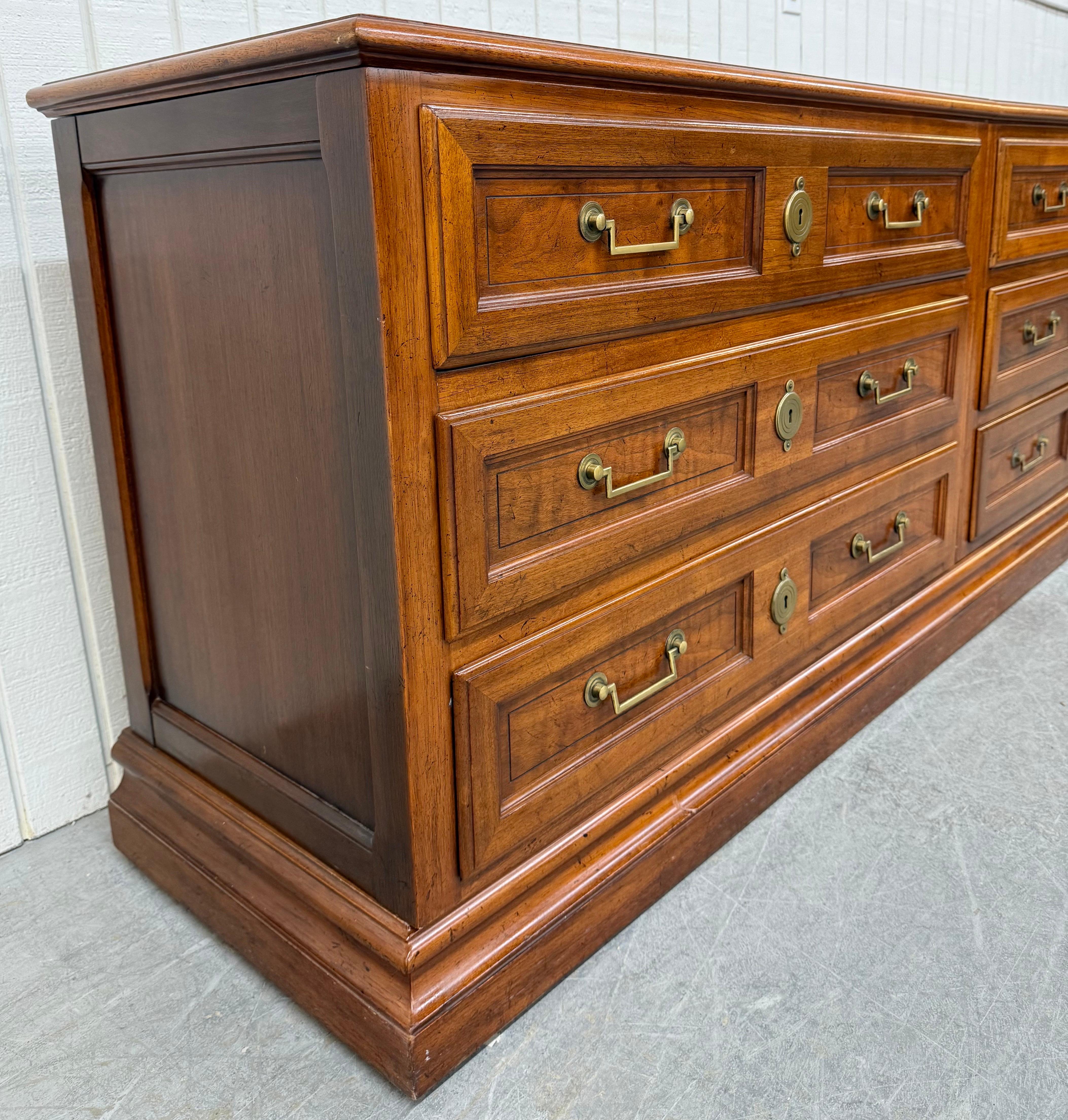 Brass Vintage Baker Furniture Directoire Style Triple Dresser