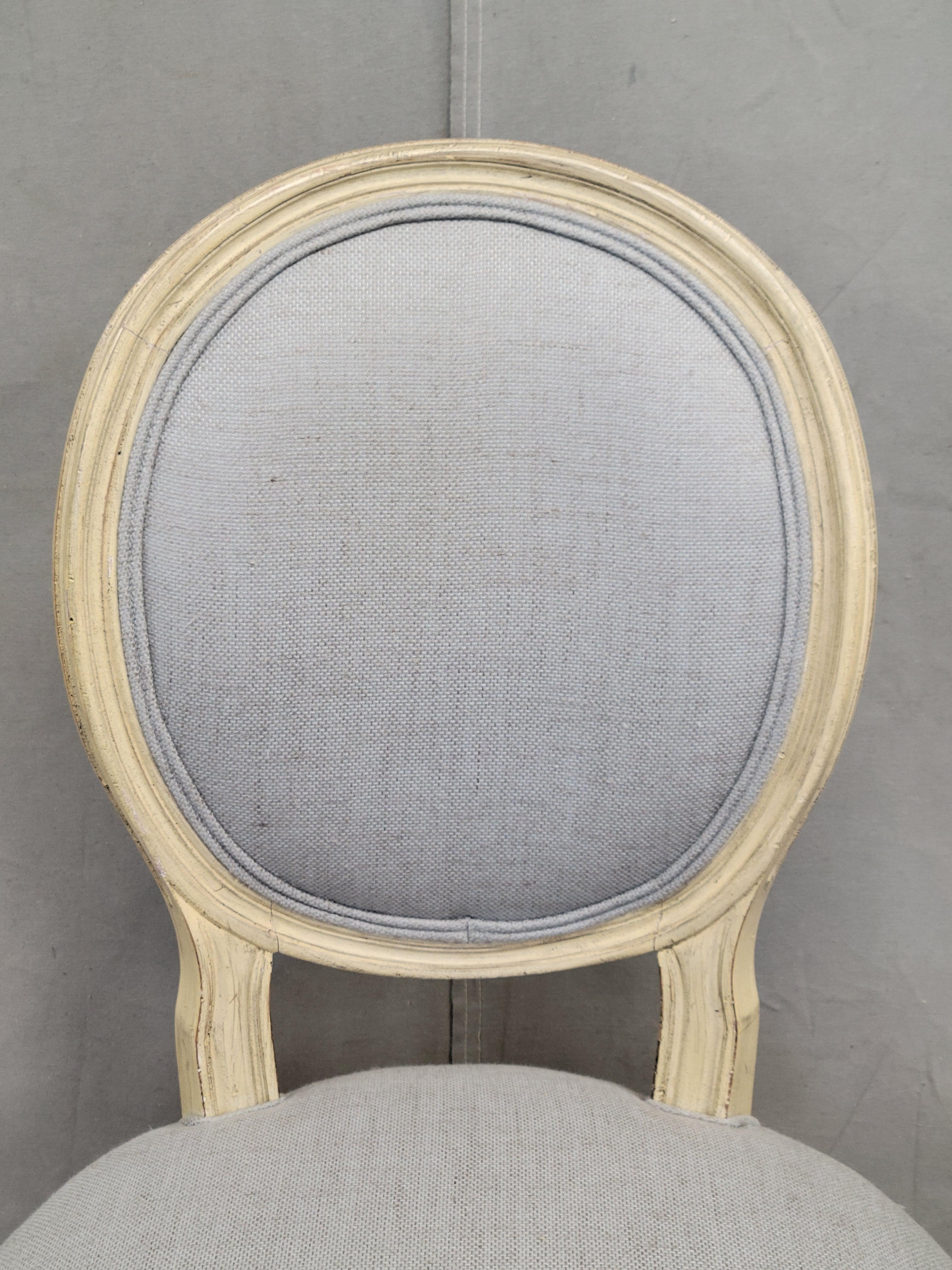 Vintage Baker Furniture French Louis XVI Painted Dining Chairs Reupholstered - S 2