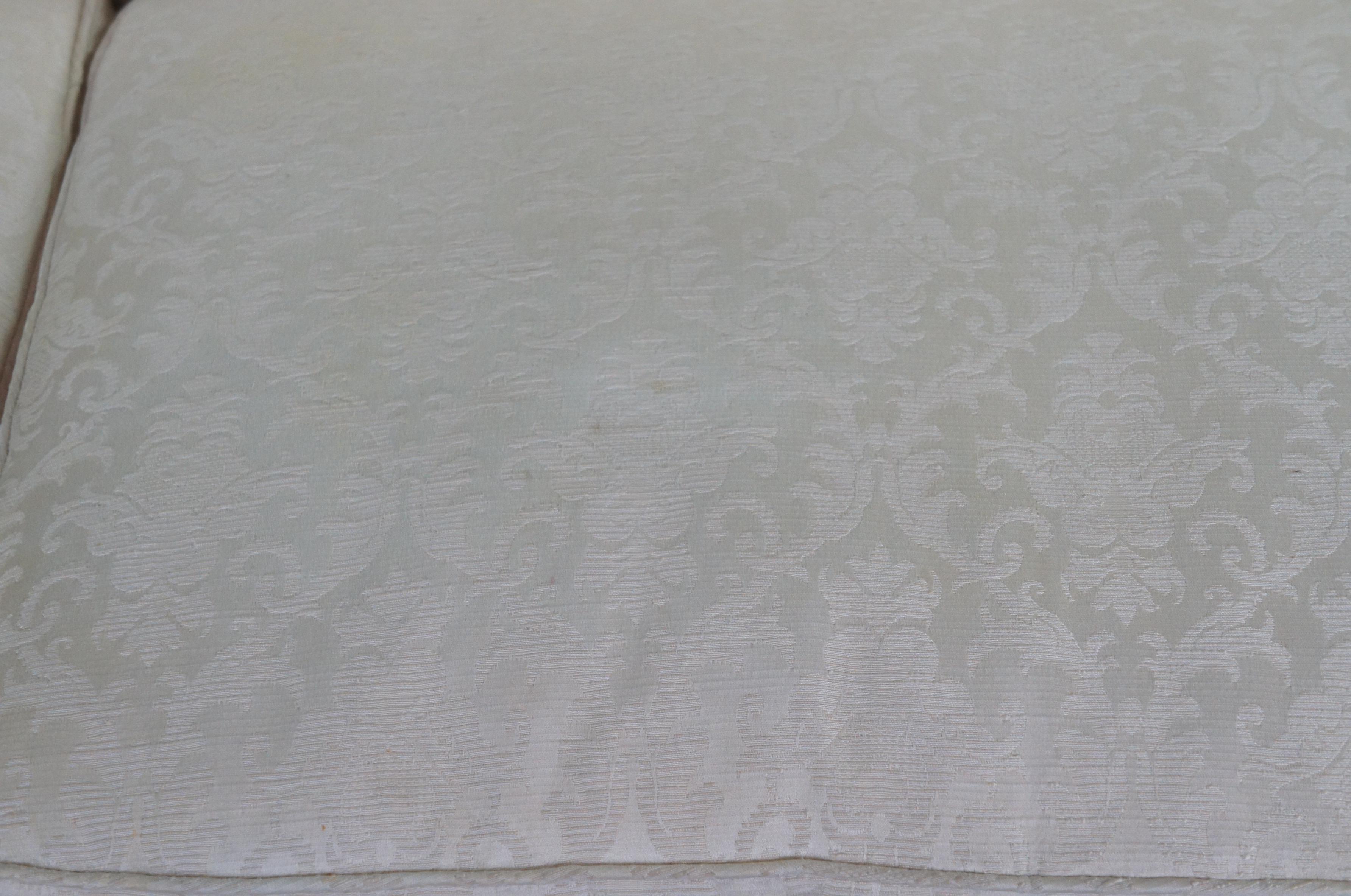 Baker Furniture French Tuxedo Roll Arm Down Filled Sofa Couch Love Seat Brocade 5