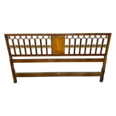 Vintage Baker Furniture Hollywood Regency Walnut King Size Headboard