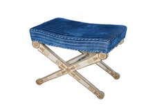 Vintage Baker Furniture Italian Neoclassical X-Form Curule Bench Stool Ottoman
