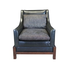 Vintage Baker Furniture Laura Kirar Moderna in pelle nera Neue Club Lounge Chair