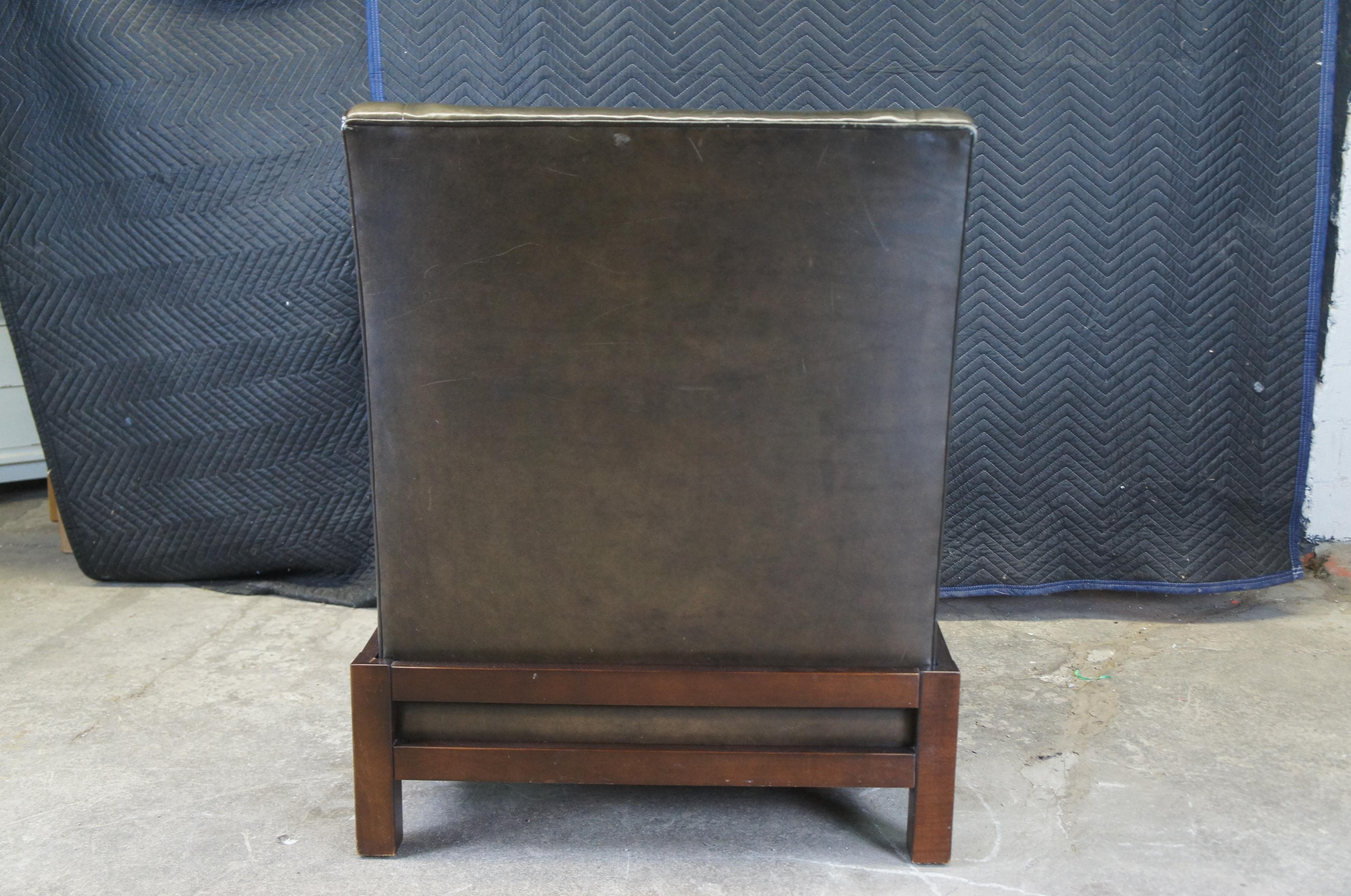 Vintage Baker Furniture Laura Kirar Modern Black Leather Neue Club Lounge Chair For Sale 1
