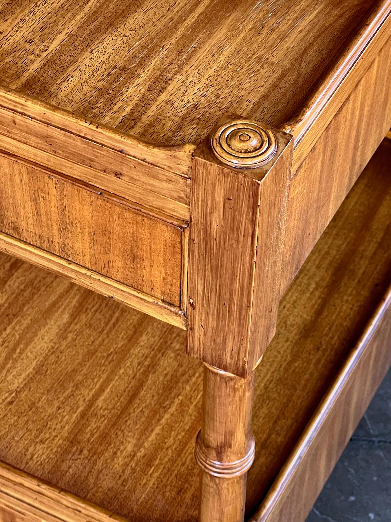 American Vintage Baker Furniture Mid-Century 'Milling Road' Golden Mahogany Tiered 2-Draw For Sale