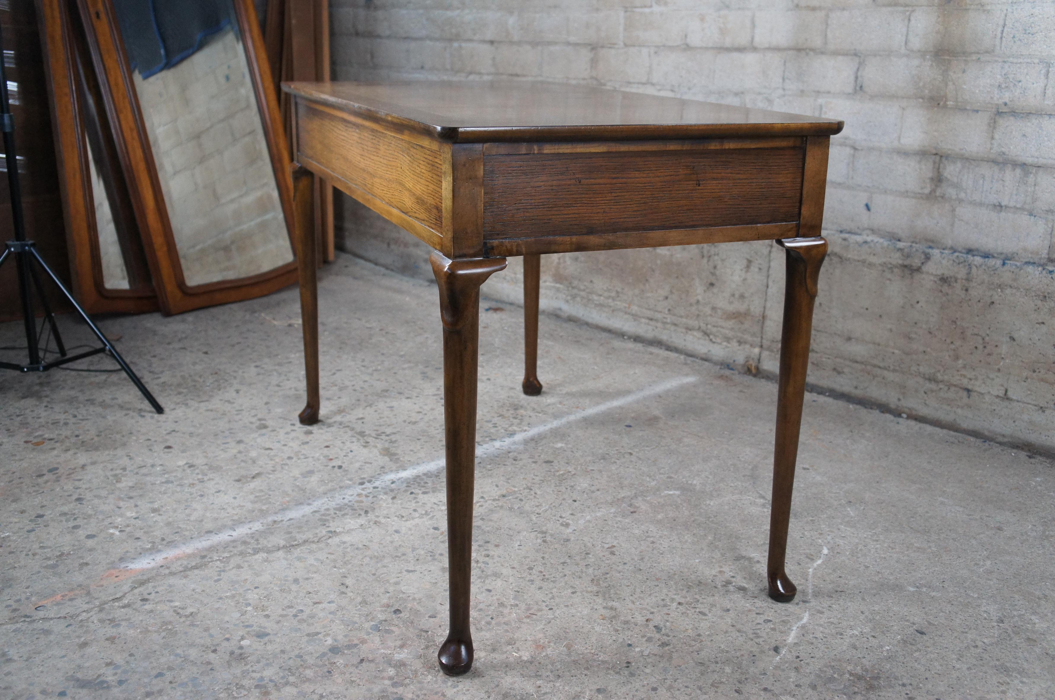 Vintage Baker Furniture Queen Anne Matchbook Walnut Writing Desk Library Table 6