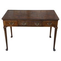 Vintage Baker Furniture Queen Anne Matchbook Walnut Writing Desk Library Table