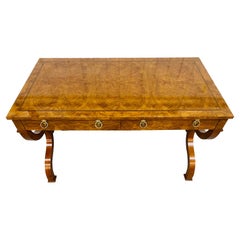Vintage Baker Furniture Regency Style Burled Writing Desk