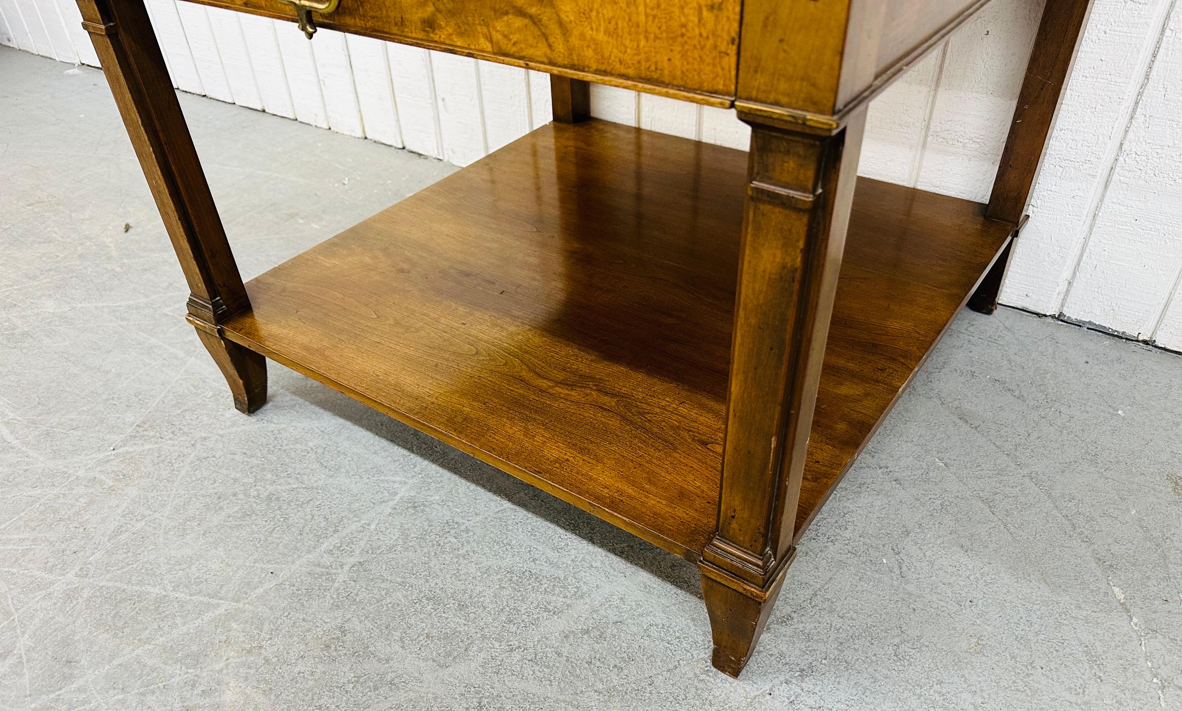 Vintage Baker Furniture Square Walnut Side Tables - Set of 2 In Good Condition In Clarksboro, NJ