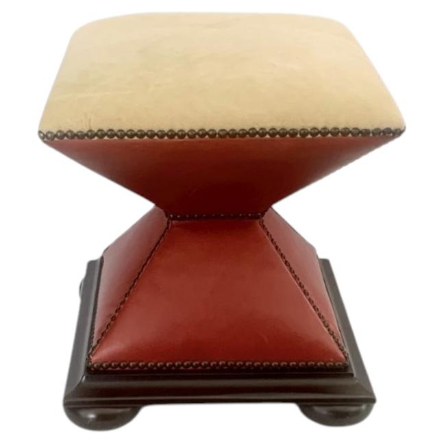 Vintage Baker Furniture Two-Tone Hour Glass Ottoman
