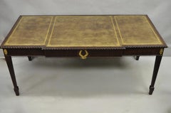 Vintage Baker Hepplewhite Style Mahogany Leather Top Executive Writing Desk