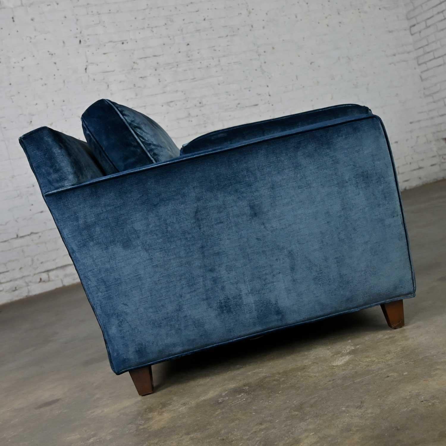 Vintage Baker Lawson Style Low Profile Sofa in Bellagio Cobalt Fabric by Fabricu 2