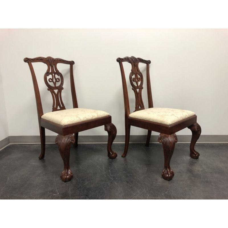 American BAKER Mahogany Chippendale Ball in Claw Dining Side Chairs - Pair B For Sale