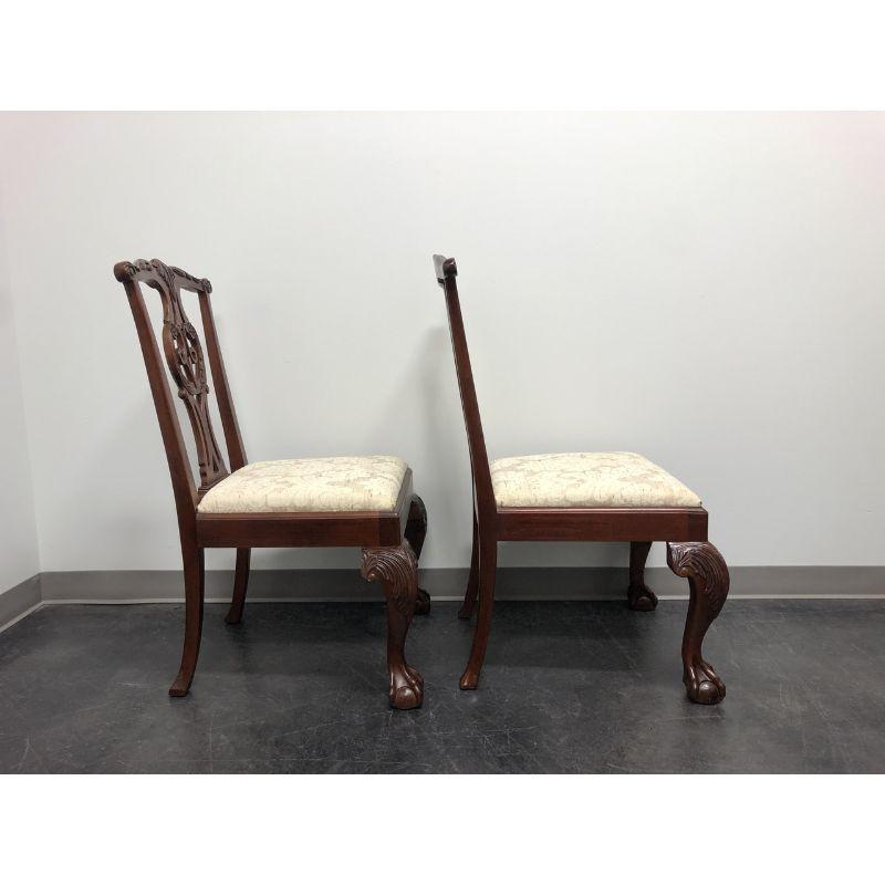 BAKER Mahogany Chippendale Ball in Claw Dining Side Chairs - Pair B In Good Condition In Charlotte, NC