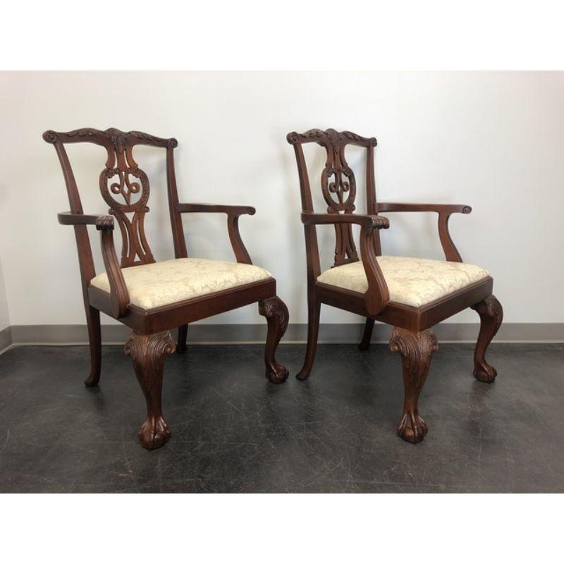 American BAKER Mahogany Chippendale Ball in Claw Dining Armchairs - Pair