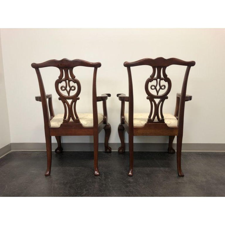 20th Century BAKER Mahogany Chippendale Ball in Claw Dining Armchairs - Pair For Sale