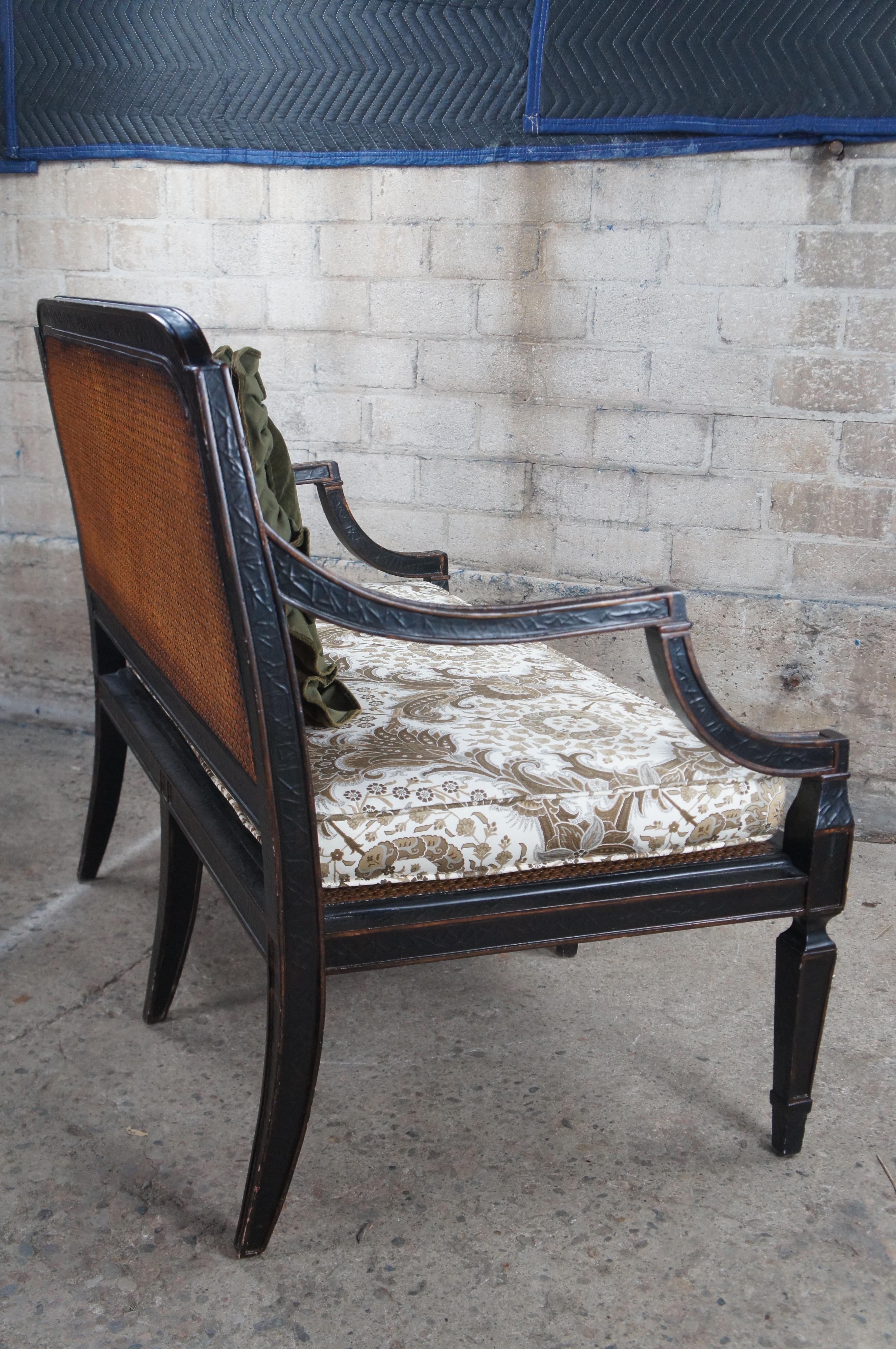 Vintage Baker Milling Road Chinoiserie lackiert & Caned Settee Loveseat Bench im Angebot 8