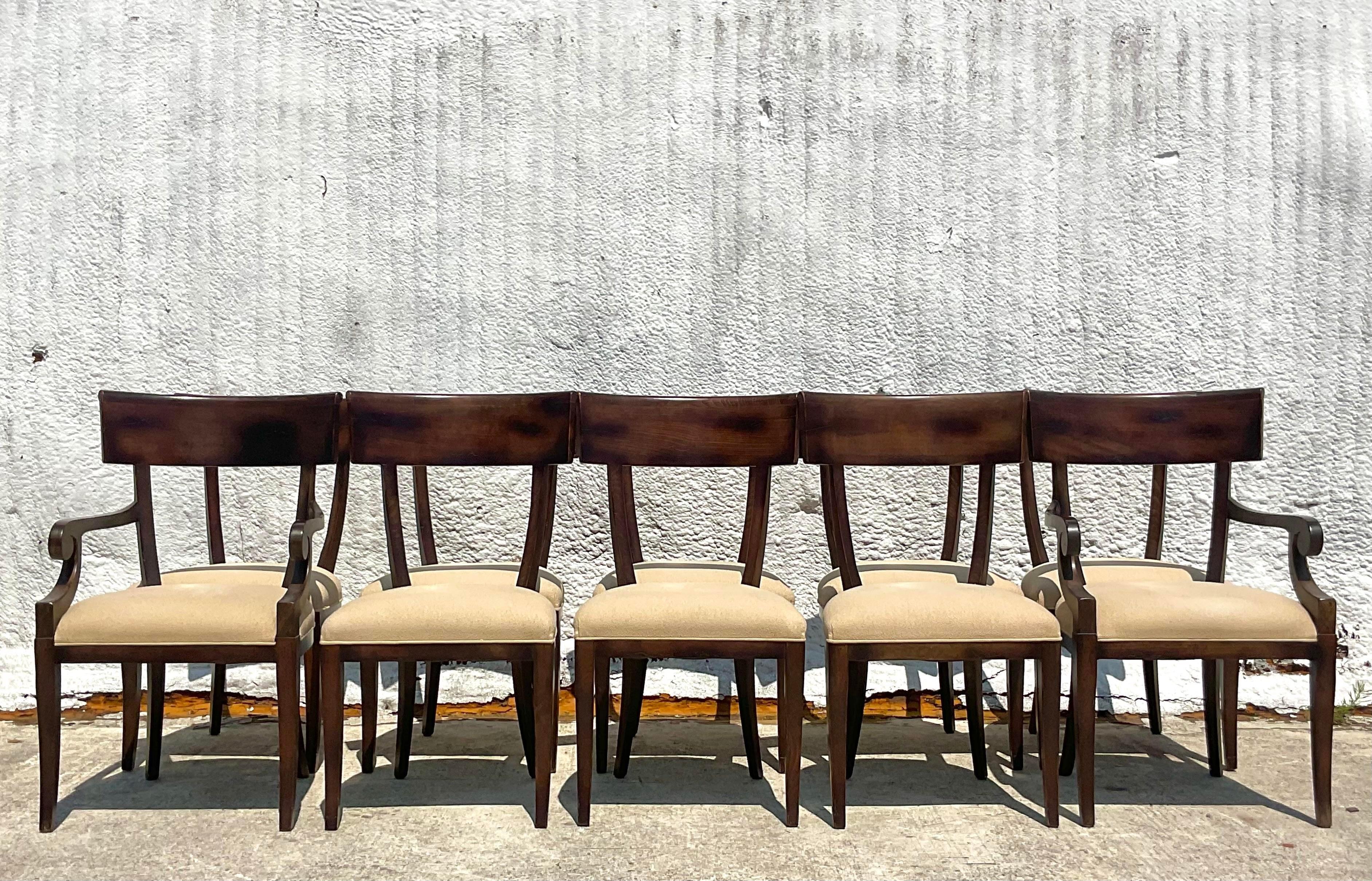 Vintage Baker Milling Road Klismos Chairs, Set of 10 4