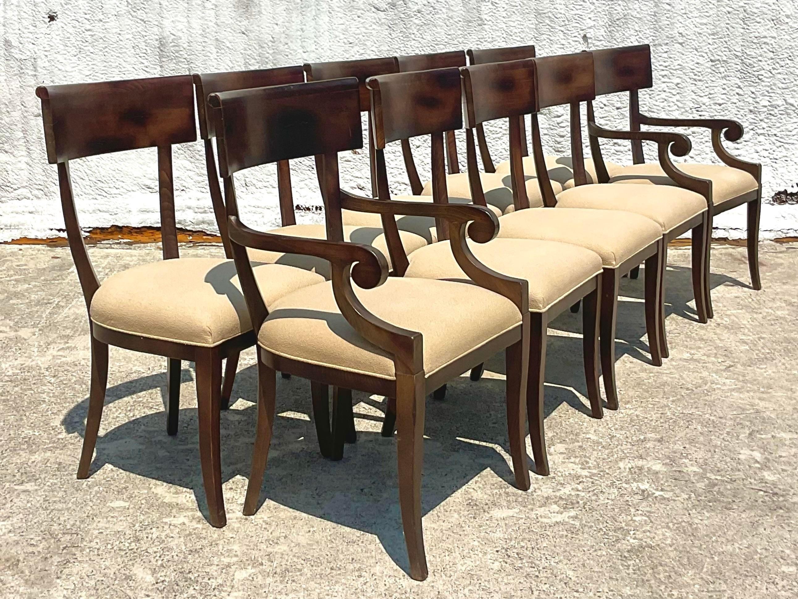 American Vintage Baker Milling Road Klismos Chairs, Set of 10