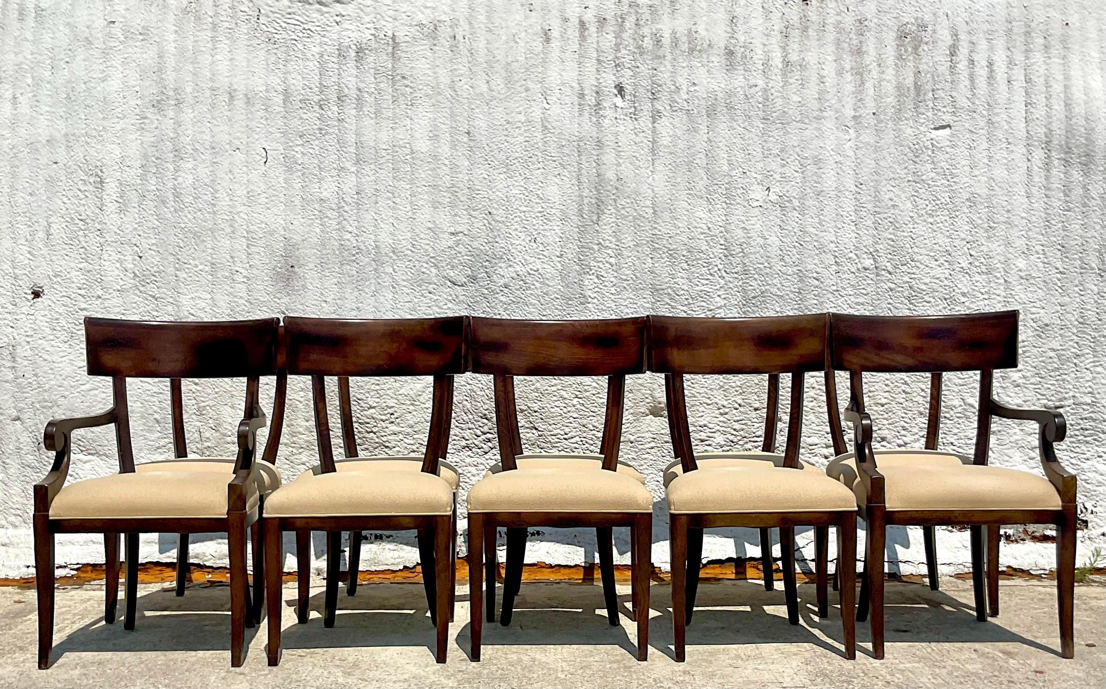 Vintage Baker Milling Road Klismos Chairs, Set of 10 2