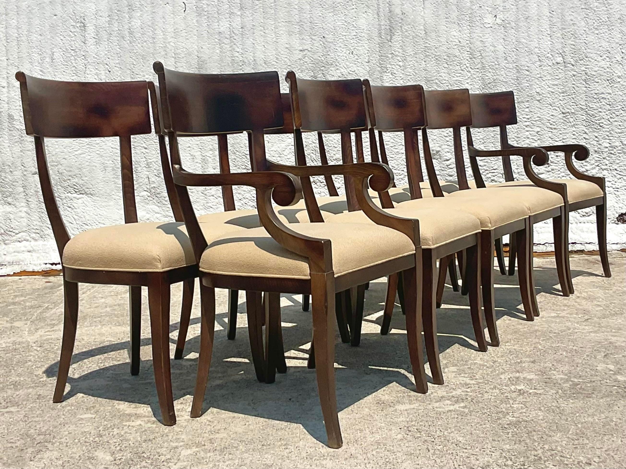 Vintage Baker Milling Road Klismos Chairs, Set of 10 3