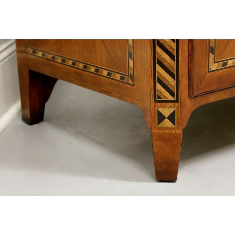 BAKER Neoclassical Walnut Inlaid Marble Top Occasional Chest For Sale 1
