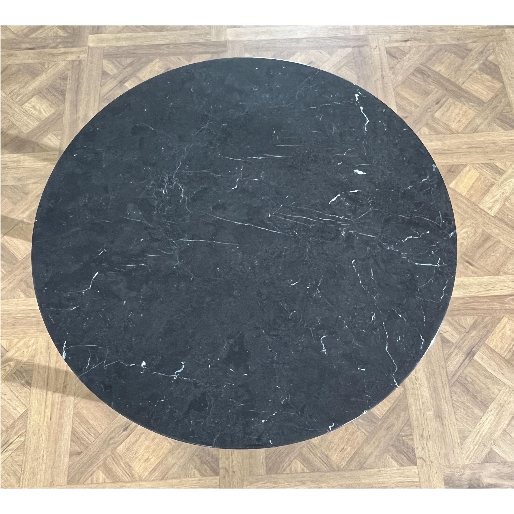 Marble Vintage Baker Round Table For Sale