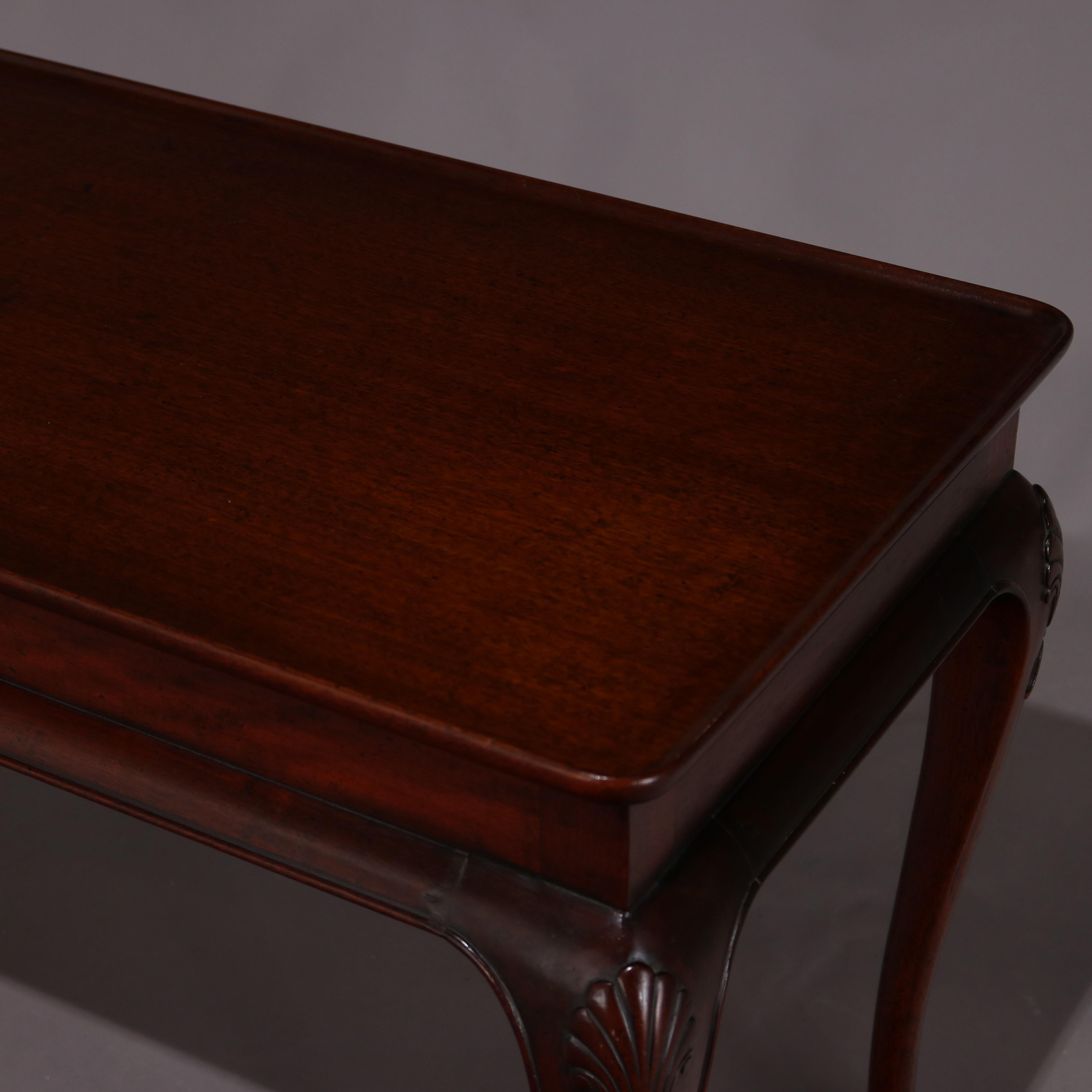 Vintage Baker School Carved Mahogany Low Sofa or Cocktail Table, 20th Century 1