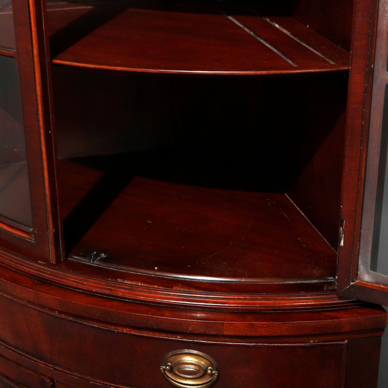 Vintage Baker School Flame Mahogany Corner China by Drexel