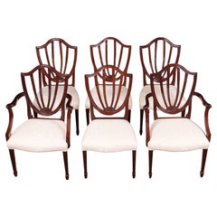 Ensemble de 6 chaises vintage Baker Shieldback