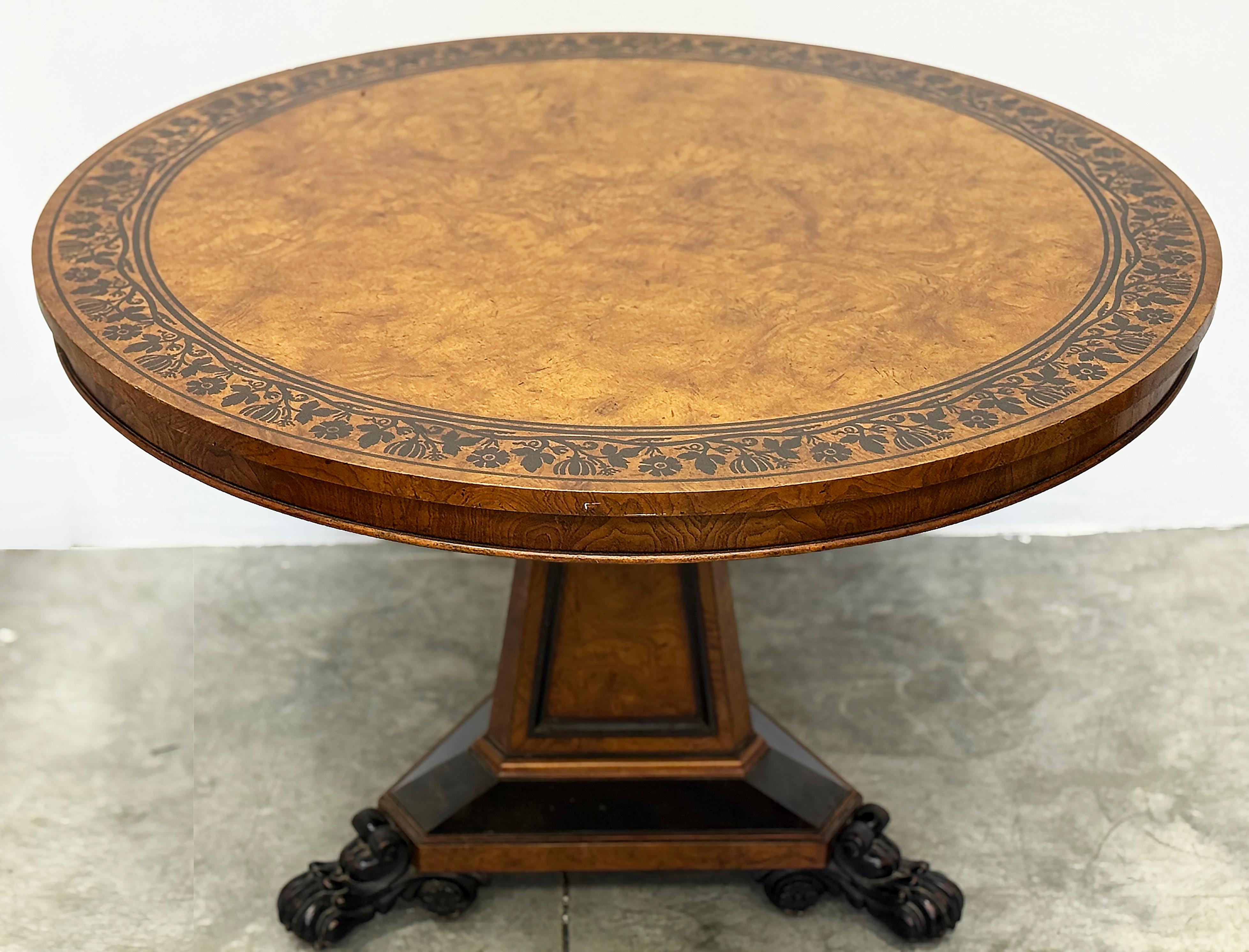 Vintage Baker Stately Home Collection Gueridon Table

Offered for sale is a vintage Baker Stately Home Collection Gueridon,   This Regency table was designed in circular burl ash by George Bullock for Baker Furniture's Stately Homes collection.