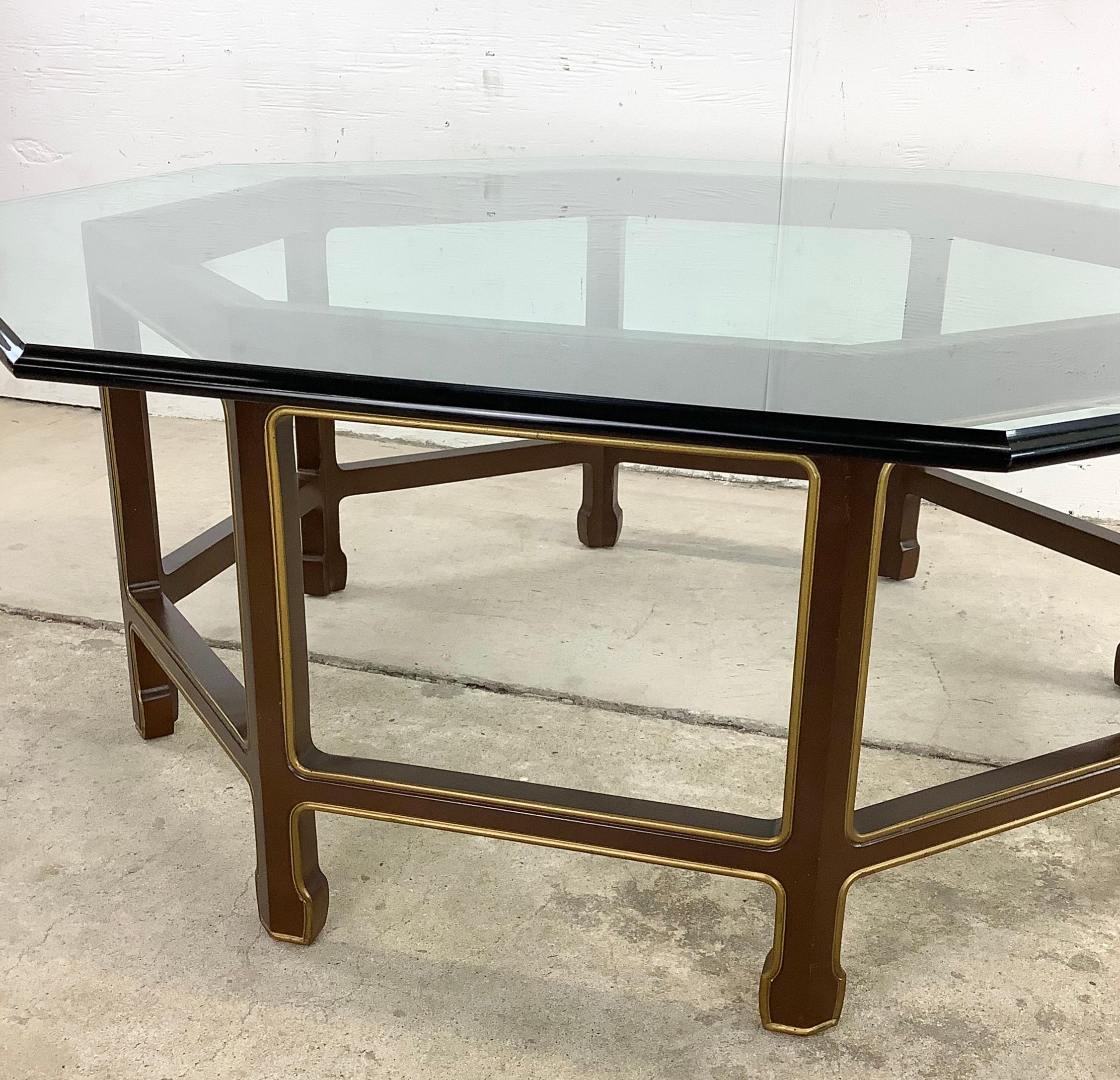 Glass Vintage Octagonal Coffee Table after Kindel Furniture For Sale