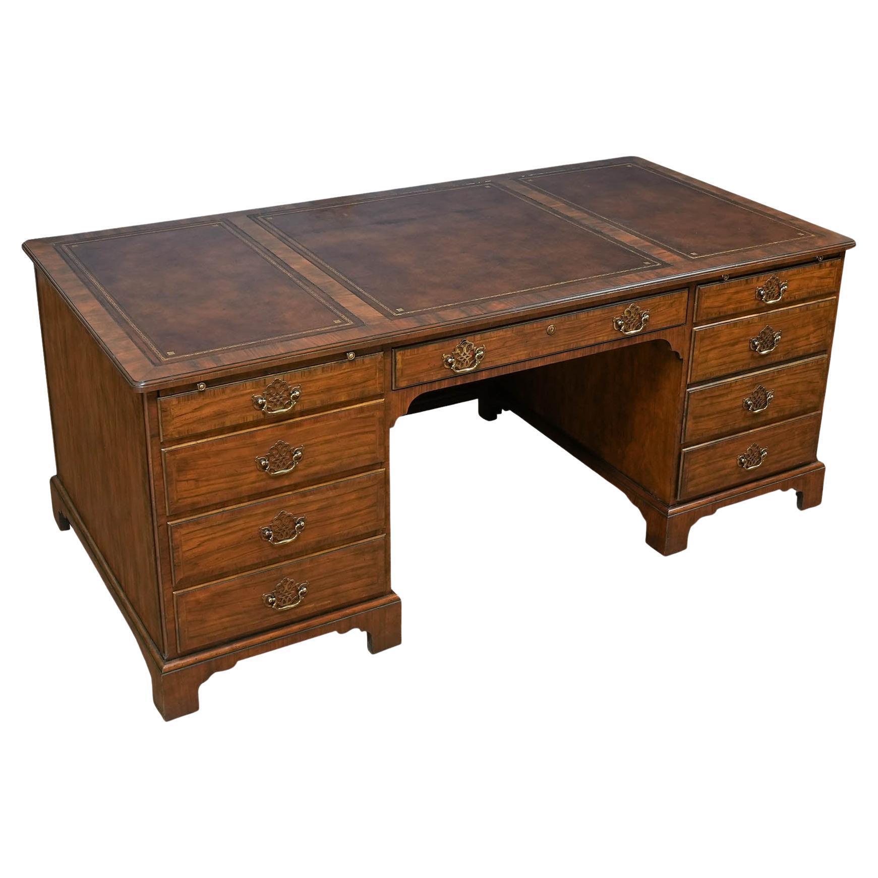 Vintage Baker Walnut Executive Desk