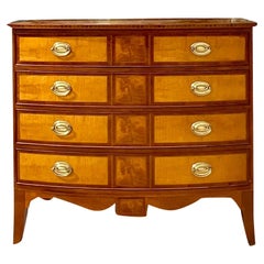 Vintage Baker Williamsburg Collection Burl Chest of Drawers