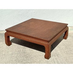 Vintage Baker Wrapped Raffia Ming Coffee Table