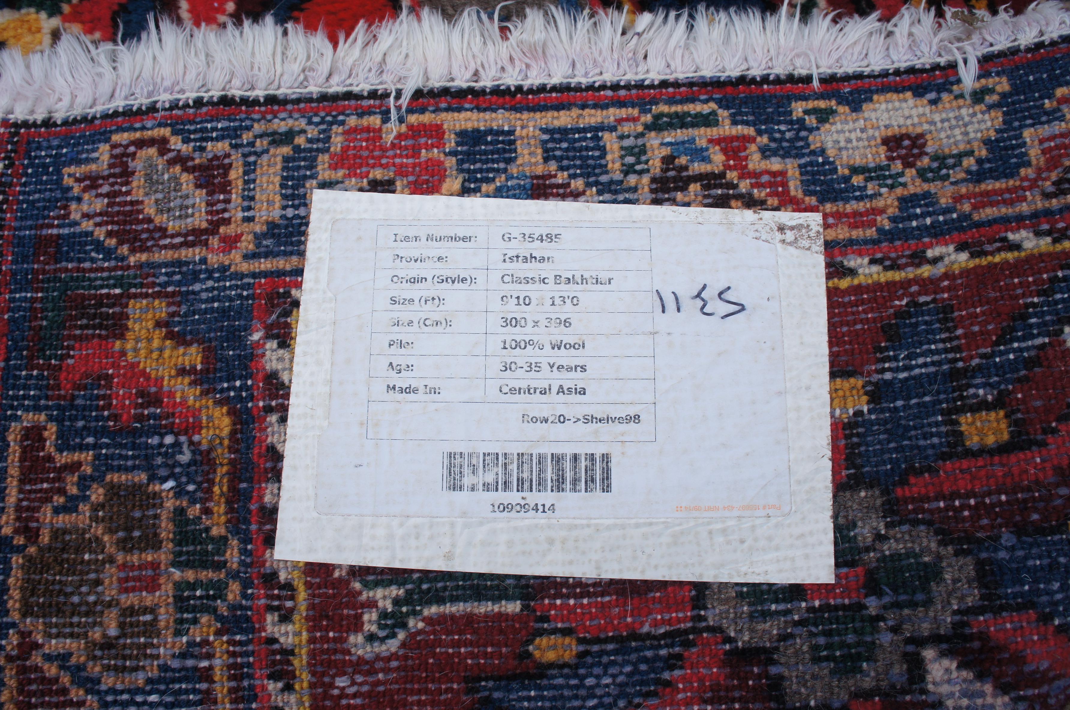 Vintage Bakhtiar Isfahan 100% Wool Floral All-Over Medallion Area Rug Carpet For Sale 5