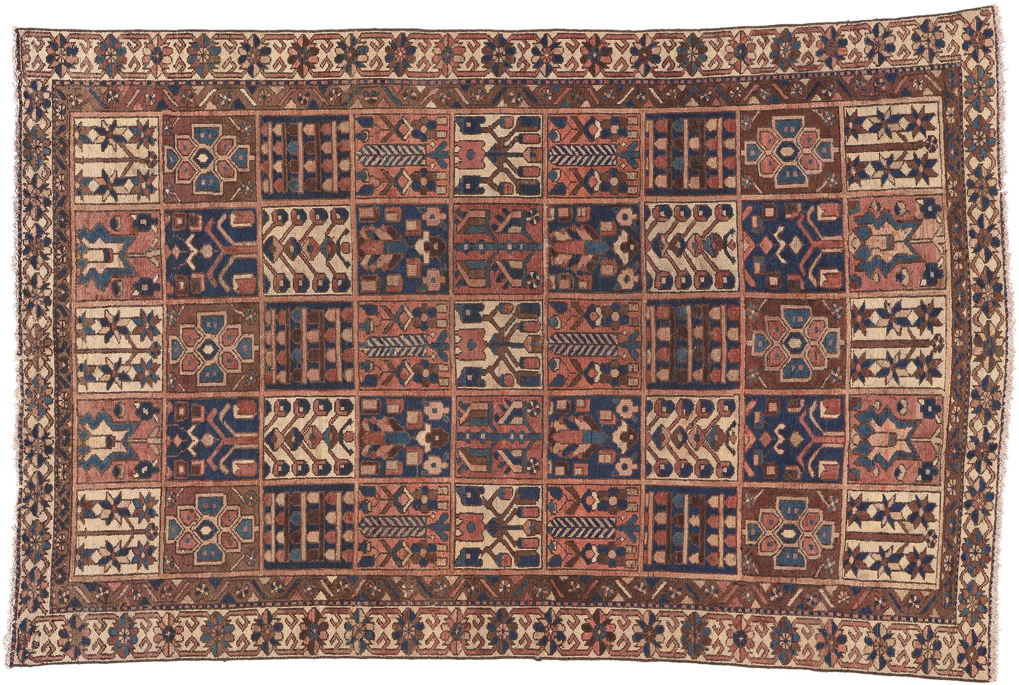 Vintage Persian Bakhtiari Rug, Biophilic Design Meets Esoteric Elegance For Sale 1