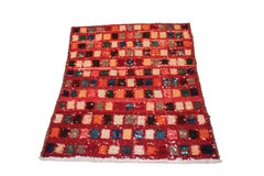 Vintage Bakhtiari Gabbeh Rug with Polychrome Squares and Cotton Snowflakes