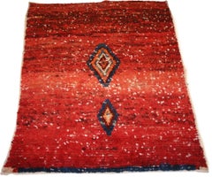 Tappeto Bakhtiari Gabbeh d'epoca con fiocchi di neve su un campo rosso malva