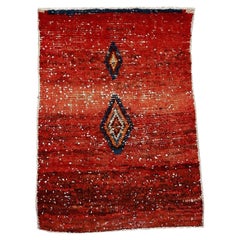 Tappeto Bakhtiari Gabbeh d'epoca con fiocchi di neve su un campo rosso malva