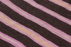 Vintage Bakhtiari Persian Kilim, Pink and Purple Geometric Stripes - Rug & Kilim