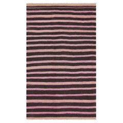 Vintage Bakhtiari Persian Kilim, Pink and Purple Geometric Stripes - Rug & Kilim