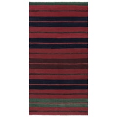 Kilim persa vintage Bakhtiari, rayas geométricas rojas y negras - Rug & Kilim