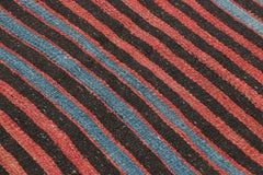 Vintage Bakhtiari Persian Kilim, Red and Blue Geometric Stripes - Rug & Kilim