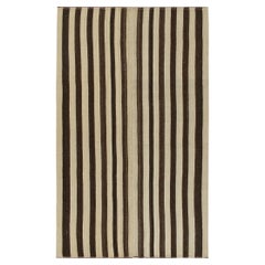 Retro Bakhtiari Persian Kilim rug in Beige and Brown Stripes by Rug & Kilim