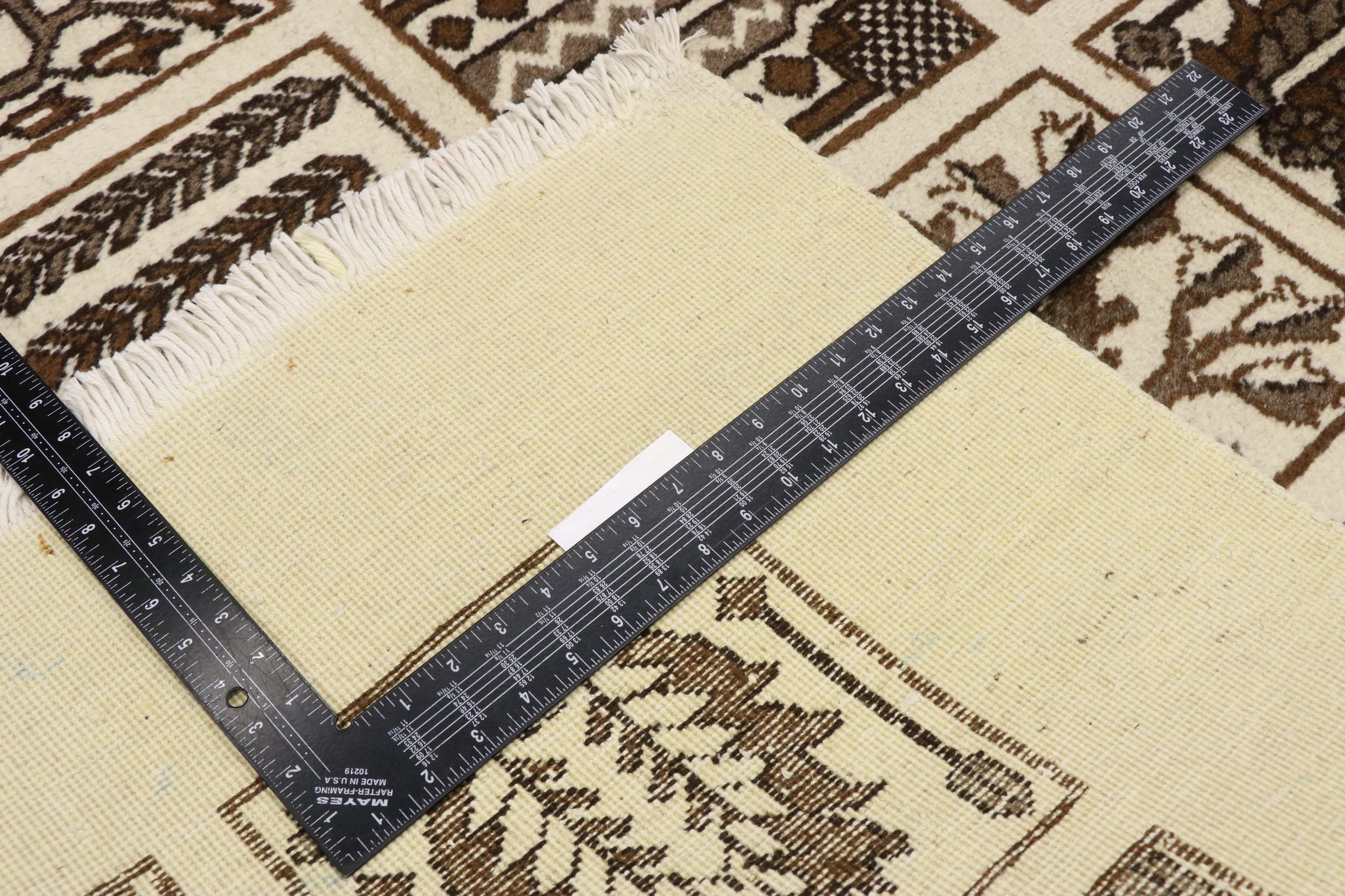 20th Century Vintage Bakhtiari Persian Rug with Garden Design with Black Forest Style For Sale