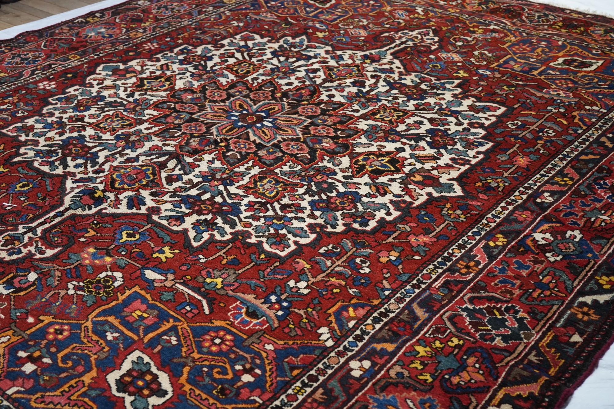 Persian Vintage Bakhtiari Rug 10'8'' x 14'1'' For Sale