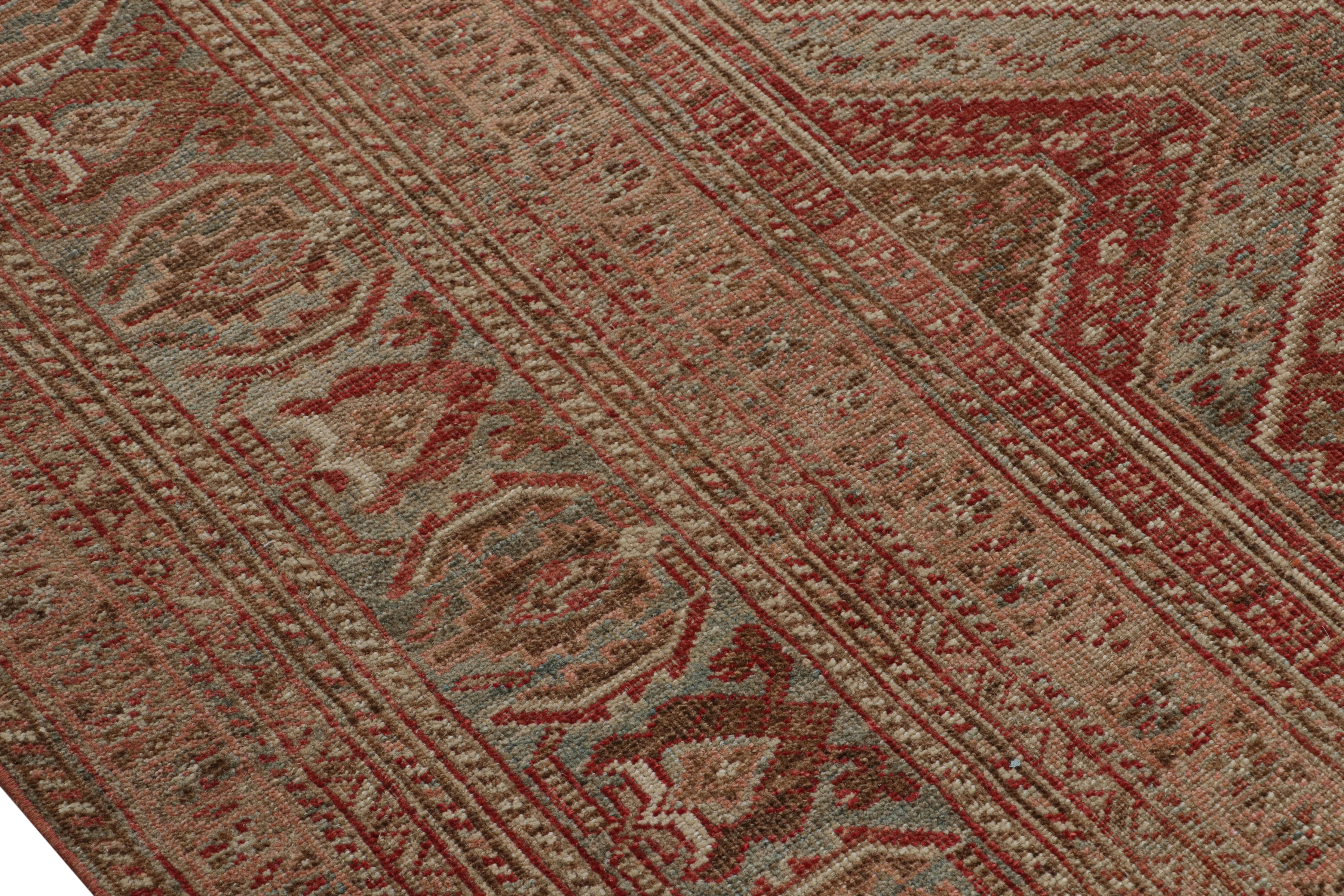 Turkish Vintage Bakhtiari-Style Rug in Red with Geometric Patterns, from Rug & Kilim For Sale