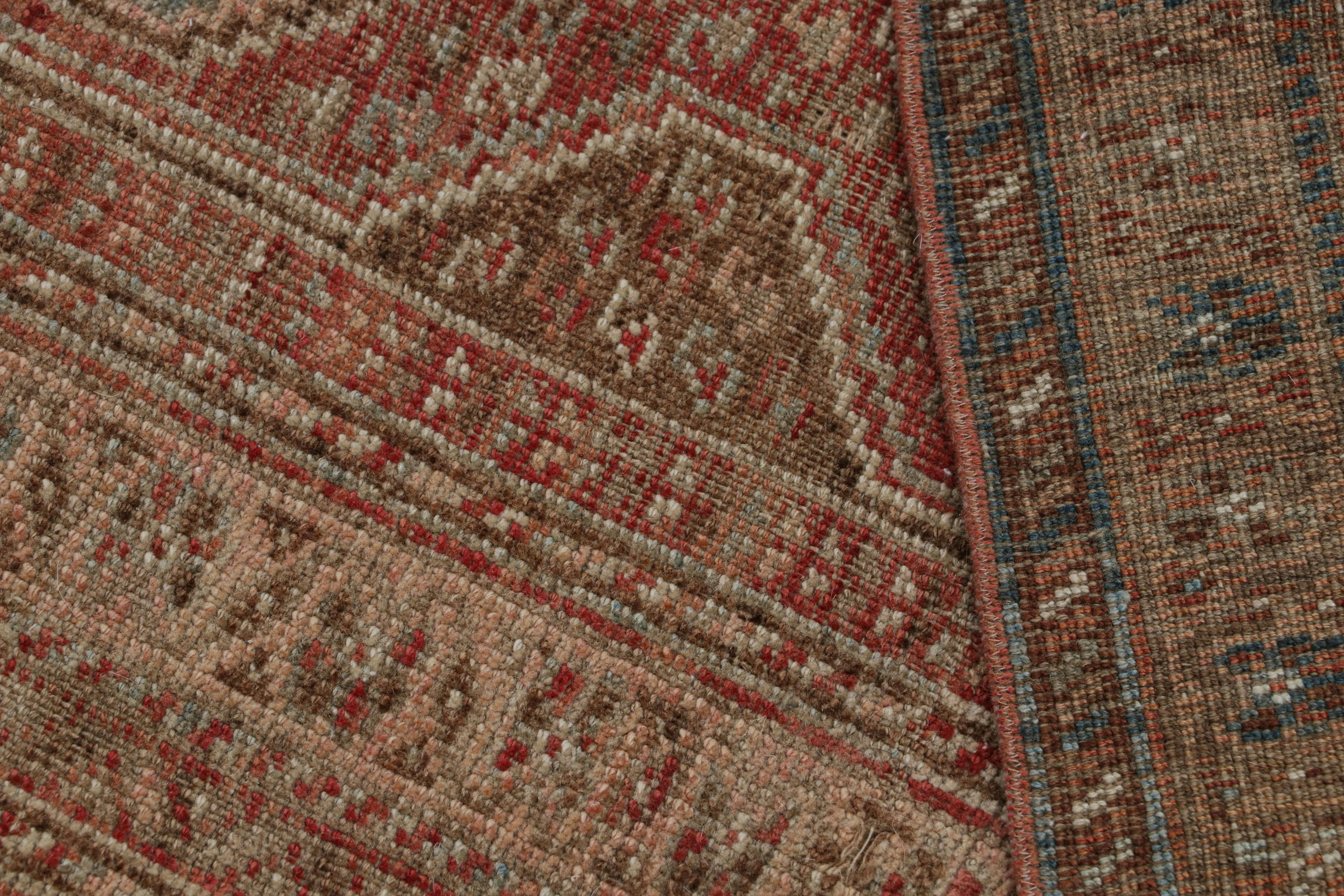 Wool Vintage Bakhtiari-Style Rug in Red with Geometric Patterns, from Rug & Kilim For Sale