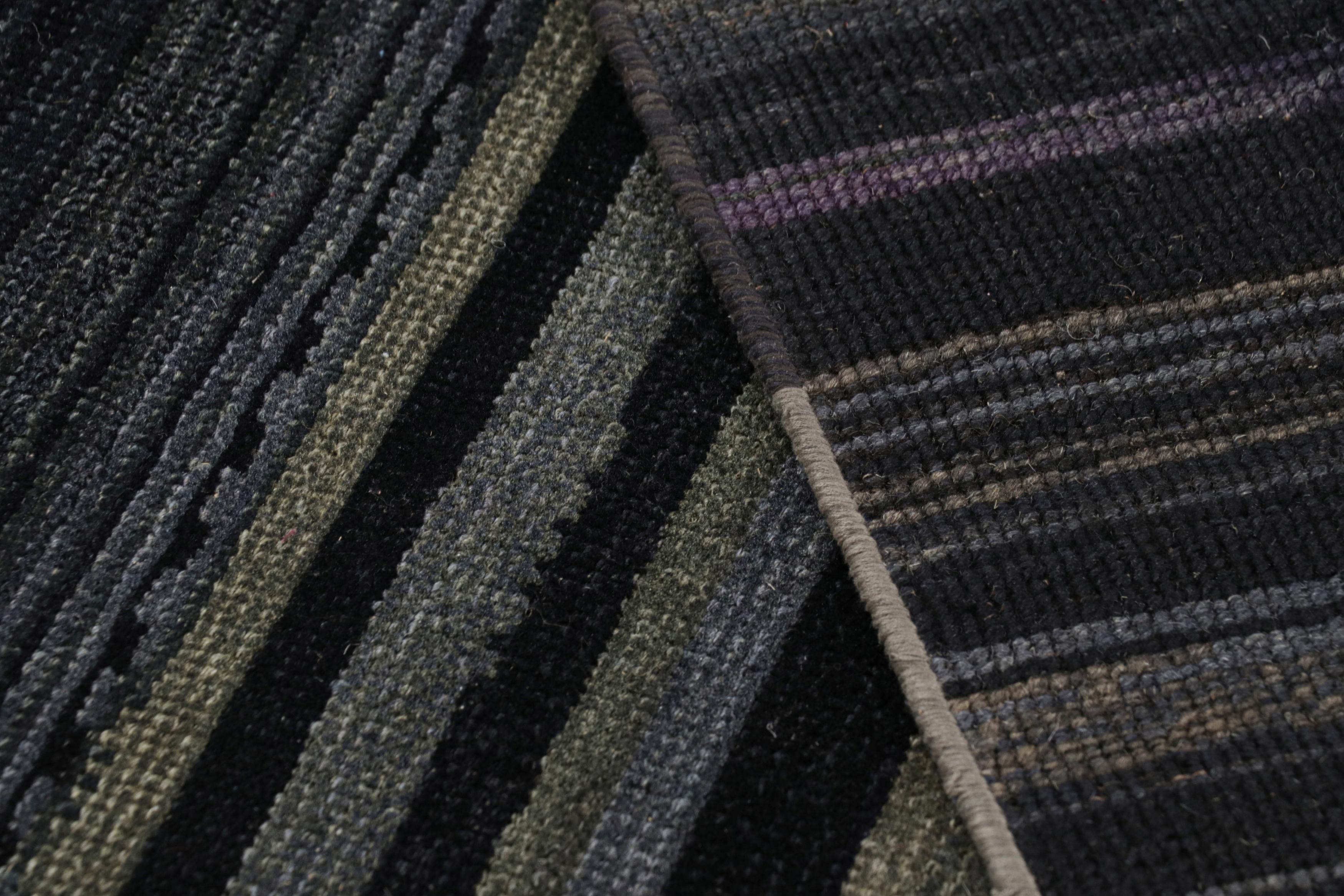 Wool Vintage Bakhtiari Style Runner Rug in Brown with Geometric Patterns - Rug & Kili For Sale
