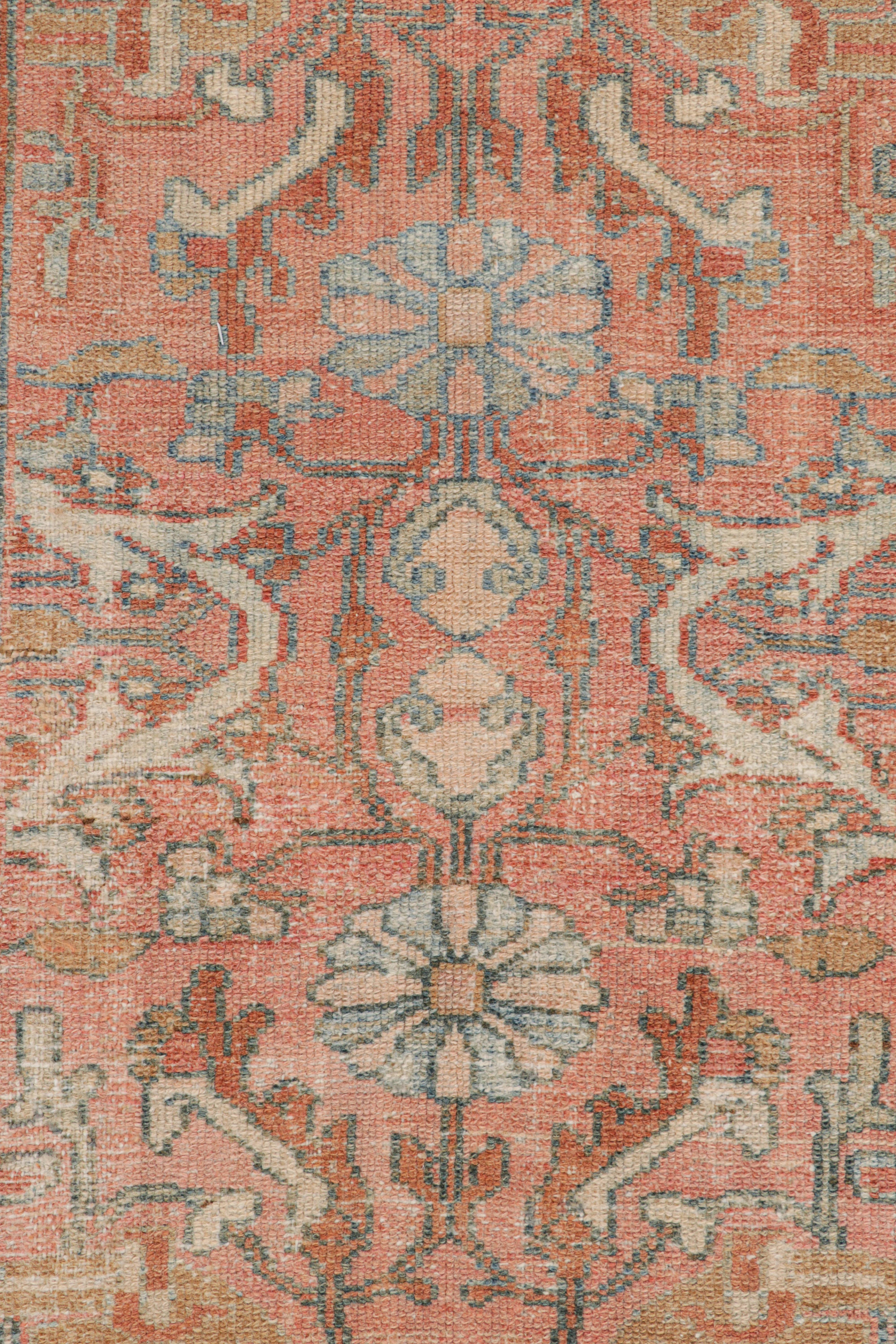 Turkish Vintage Bakhtiari Style Runner Rug in Pink with Floral Pattern, from Rug & Kilim For Sale